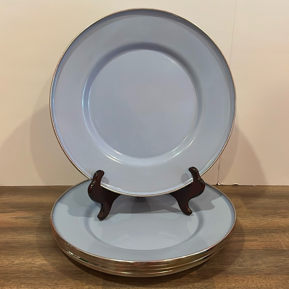Formation Enamel 9” Plates Baby Blue set of 5